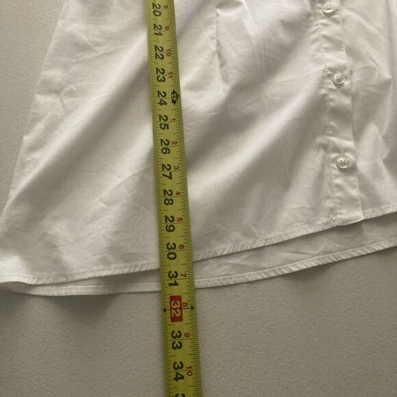 CaBI Asymmetrical Tunic Blouse Size XL Ivory Chic Button Up Long Sleeve Studded - Picture 13 of 13